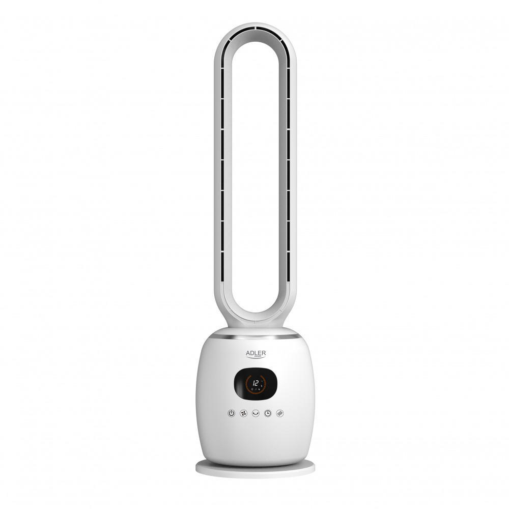Adler Bladeless Fan | AD 7344 | Tower Fan | 60 W | Diameter 23 cm | Number of speeds 3 | Oscillation | Remote control | White