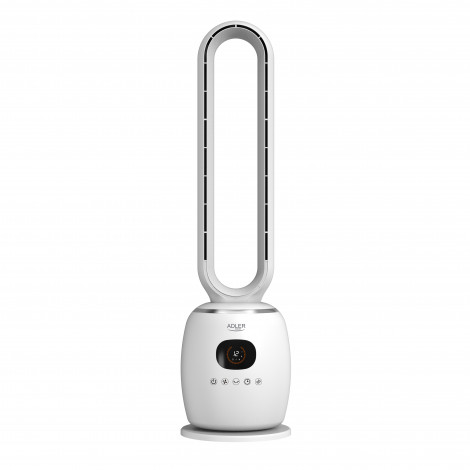 Adler Bladeless Fan | AD 7344 | Tower Fan | 60 W | Diameter 23 cm | Number of speeds 3 | Oscillation | Remote control | White