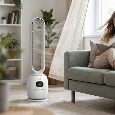 Adler Bladeless Fan | AD 7344 | Tower Fan | 60 W | Diameter 23 cm | Number of speeds 3 | Oscillation | Remote control | White