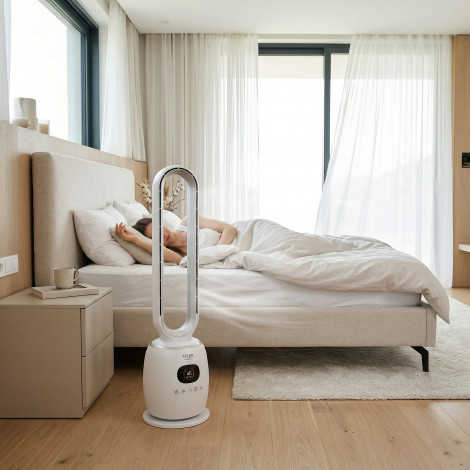 Adler Bladeless Fan | AD 7344 | Tower Fan | 60 W | Diameter 23 cm | Number of speeds 3 | Oscillation | Remote control | White