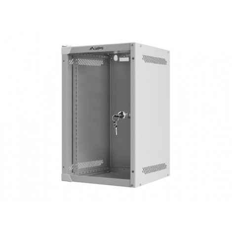 Lanberg Rack cabinet 10" wall-mount 9U/280x310 (flat pack) with glass door | WF10-2309-10S | Gray