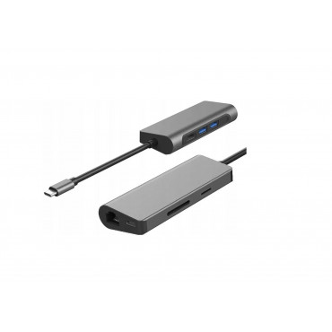 Gigabyte USB-C 7in1 Docking Station | microSD, RJ-45 (Ethernet), USB 3.0 A, USB-C, SD, HDMI, 3.5 mm | Ethernet LAN (RJ-45) ports