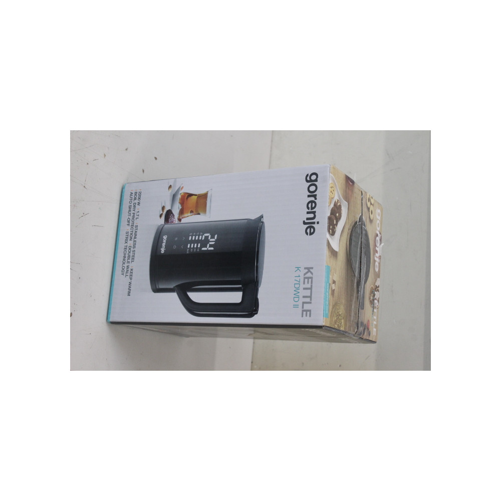 SALE OUT. | Gorenje Kettle | K17DWDII | Electric | 2200 W | 1.7 L | Stainless Steel | 360 rotational base | Black | DEMO, SCRATC