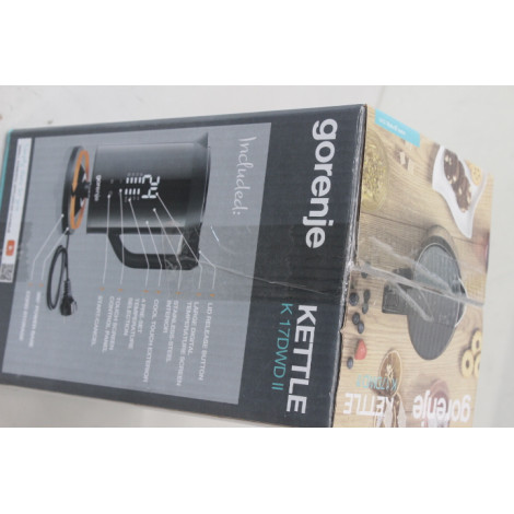 SALE OUT. | Gorenje Kettle | K17DWDII | Electric | 2200 W | 1.7 L | Stainless Steel | 360 rotational base | Black | DEMO, SCRATC