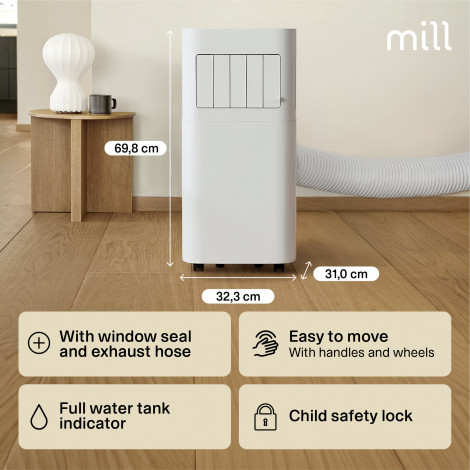 Mill MPAC9000 Air Conditioner 9000 BTU, For rooms up to 18 m