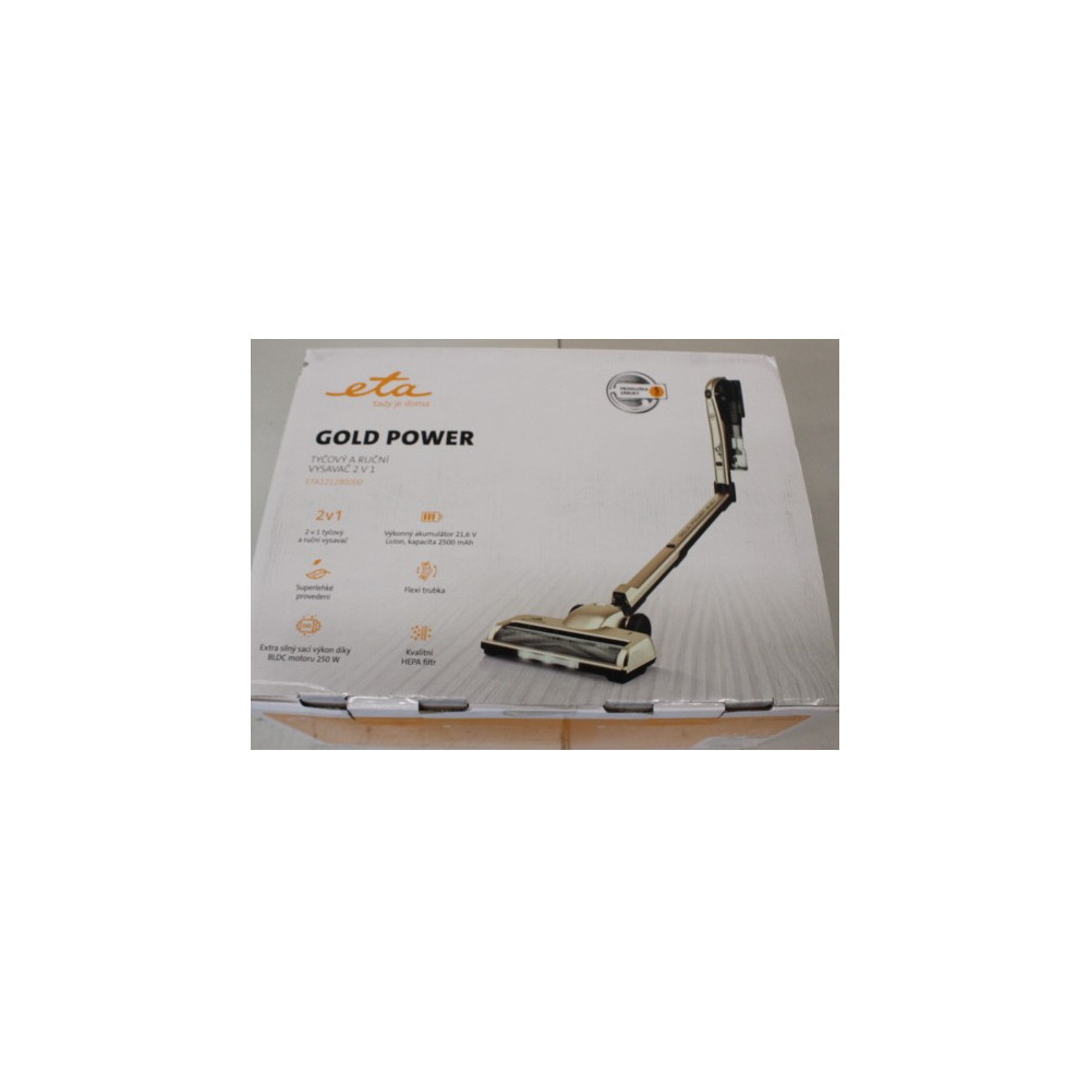 SALE OUT. ETA Vacuum Cleaner | Gold Power 1212 90000 | Cordless operating | 250 W | 21.6 V | Operating time (max) 35 min | Cream