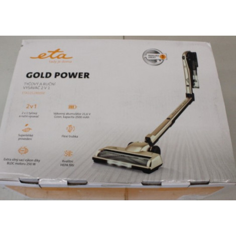 SALE OUT. ETA Vacuum Cleaner | Gold Power 1212 90000 | Cordless operating | 250 W | 21.6 V | Operating time (max) 35 min | Cream