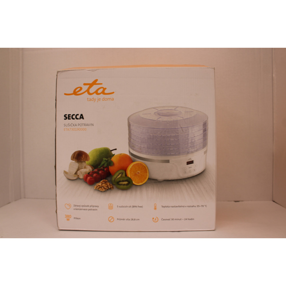 SALE OUT. ETA Fruit Dryer | ETA730190000 Secca | Power 380 W | Number of trays 5 | Integrated timer | White | DEMO