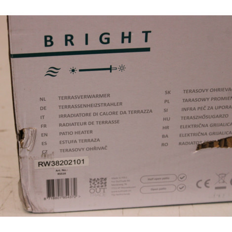 SALE OUT. SUNRED Heater | RSS16, Retro Bright Standing | Infrared | 2100 W | Black | DAMAGED PACKAGING | IP54