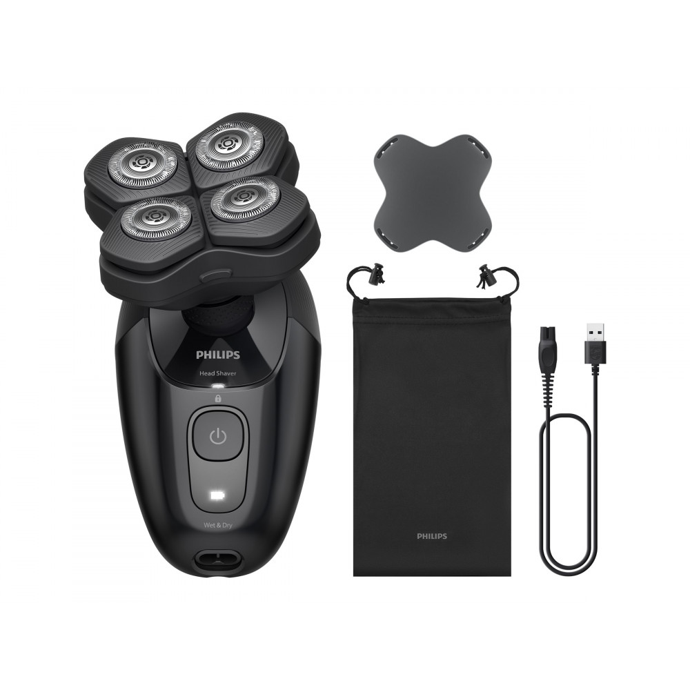 Philips Head Shaver | Pro 5000 Series HS5980/15 | Operating time (max) 60 min | Wet & Dry | Lithium | Deep Black
