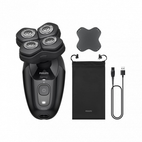 Philips Head Shaver | Pro 5000 Series HS5980/15 | Operating time (max) 60 min | Wet & Dry | Lithium | Deep Black
