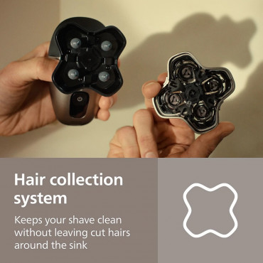 Philips Head Shaver | Pro 5000 Series HS5980/15 | Operating time (max) 60 min | Wet & Dry | Lithium | Deep Black