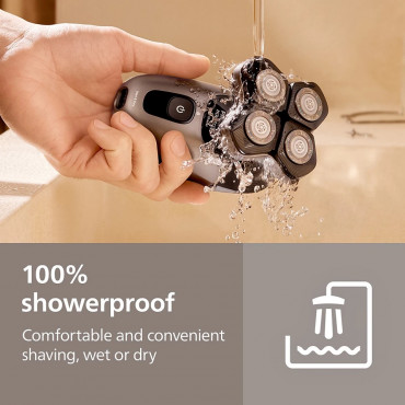 Philips Head Shaver | Pro 5000 Series HS5980/15 | Operating time (max) 60 min | Wet & Dry | Lithium | Deep Black