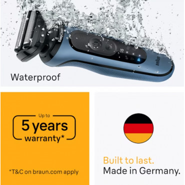 Braun Shaver | Series 5 52-A1000s | Operating time (max) 50 min | Wet & Dry | Lithium Ion | Blue/Black