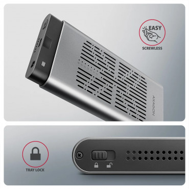 AXAGON USB-C 20Gbps Dual M.2 NVMe SSD CLONE MASTER Enclosure | EEM2-20GD