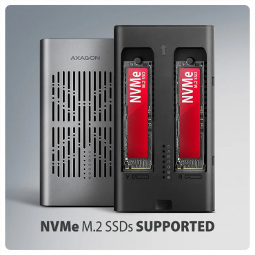 AXAGON USB-C 20Gbps Dual M.2 NVMe SSD CLONE MASTER Enclosure | EEM2-20GD