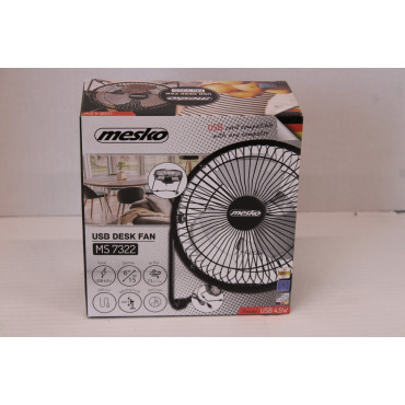 SALE OUT. Mesko Fan | MS 7322 | Desk Fan USB | 4.5 W | Diameter 15 cm | Number of speeds 1 | Oscillation | Black | DAMAGED PACKA