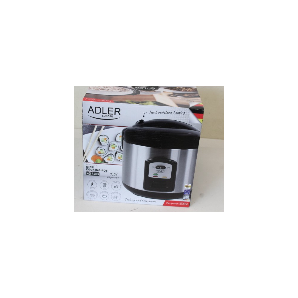 SALE OUT. Adler | AD 6406 | 1000 W | Black, Stainless steel | DAMAGED PACKAGING, SCRATCHES ON TOP