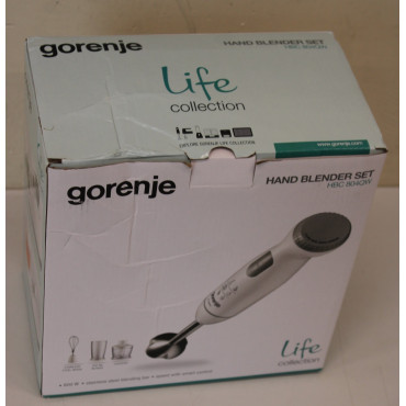 SALE OUT. Gorenje Hand Blender | HBC804QW | Hand Blender | 800 W | Jar capacity 0.5 L | White | DAMAGED PACKAGING