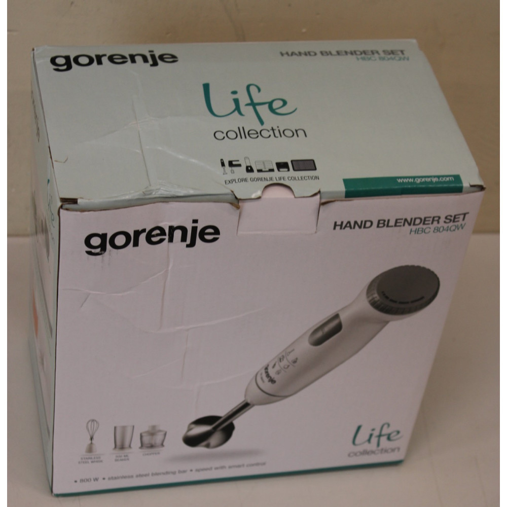 SALE OUT. Gorenje Hand Blender | HBC804QW | Hand Blender | 800 W | Jar capacity 0.5 L | White | DAMAGED PACKAGING