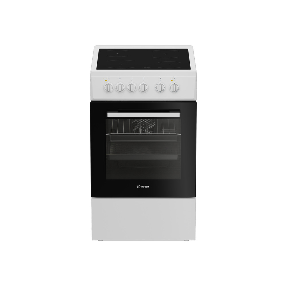 INDESIT Cooker | I5V8PMW | Hob type Ceramic | Oven type Electric | White | Width 50 cm | Depth 60 cm | 55 L