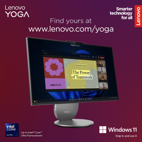 Lenovo Yoga | 27IAH10 | Desktop | AIO | 27 " | Inte Core Ultra 7 | 255H | 16 GB | Soldered LPDDR5x | 1000 GB | Intel Arc 140T GP