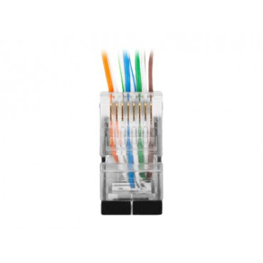 Lanberg | RJ45 CAT.6 FTP Plug 8P8C PASS Through Type, 100 pcs | PLS-6000EZ | Transparent