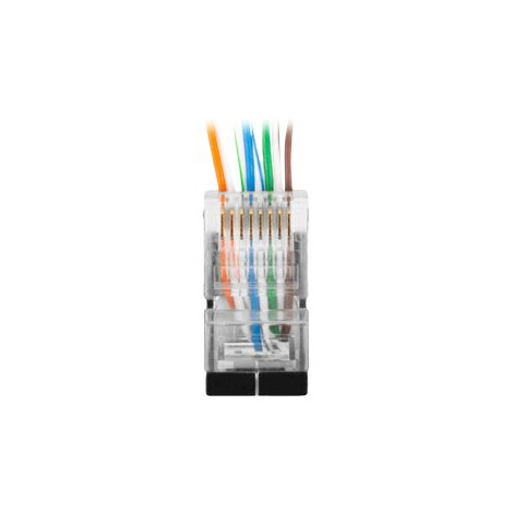 Lanberg | RJ45 CAT.6 FTP Plug 8P8C PASS Through Type, 100 pcs | PLS-6000EZ | Transparent