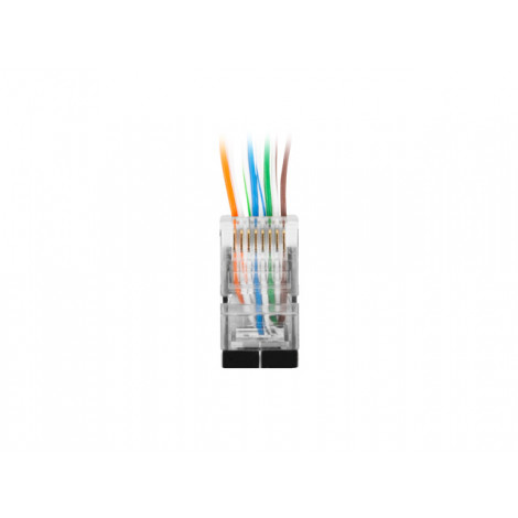 Lanberg | RJ45 CAT.6 FTP Plug 8P8C PASS Through Type, 100 pcs | PLS-6000EZ | Transparent