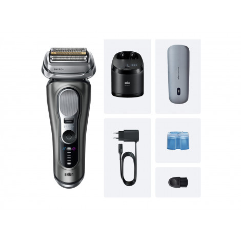 Braun Shaver | Series 9 Pro+ 9675cc | Operating time (max) 60 min | Wet & Dry | Lithium Ion | Grey