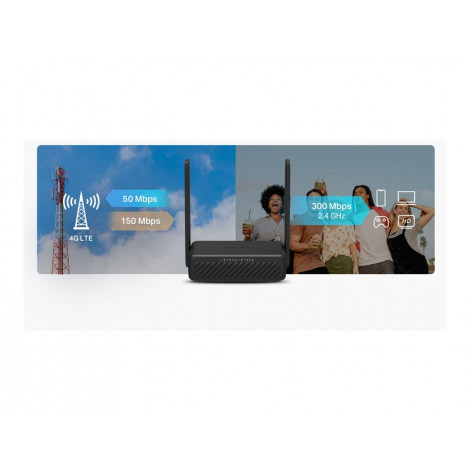 Mercusys MB113-4G | Wireless 4G LTE Portable Router | 802.11n | Ethernet LAN (RJ-45) ports 2 | 300 Mbit/s | Mesh Support No | MU