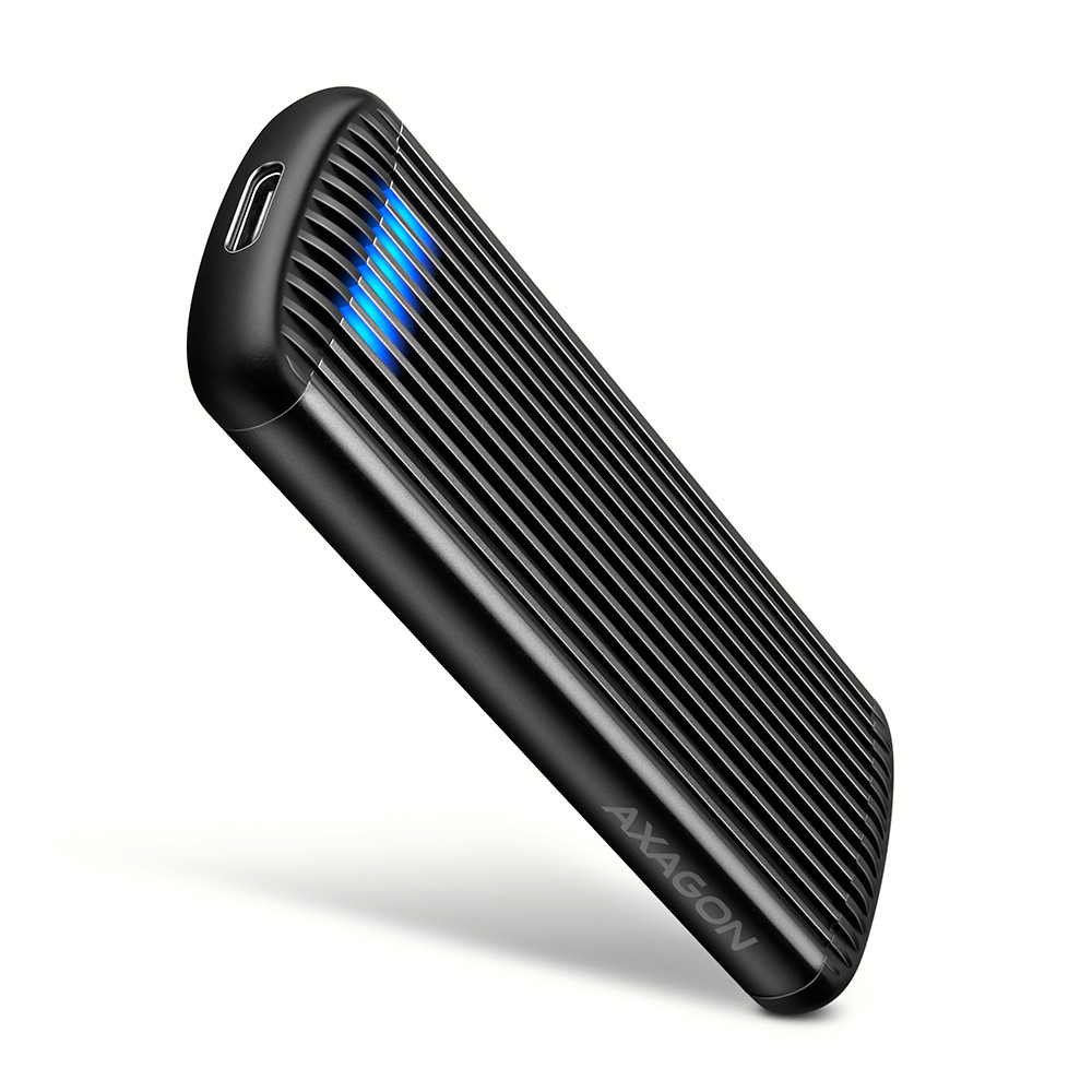 AXAGON USB-C 10Gbps M.2 NVMe SSD Enclosure, Screwless, RIBBED Aluminum | EEM2-SC