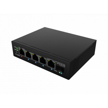 Lanberg Switch PoE 1xBT 3xAT SFP/ETH Din Unmanagment Fast Ethernet | ILFE-4P-1GE-1S-90