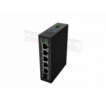 Lanberg Switch PoE 1xBT 3xAT SFP/ETH Din Unmanagment Fast Ethernet | ILFE-4P-1GE-1S-90