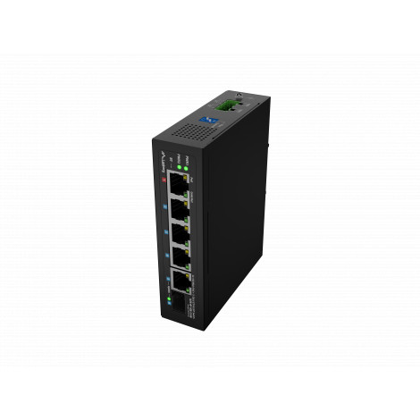 Lanberg Switch PoE 1xBT 3xAT SFP/ETH Din Unmanagment Fast Ethernet | ILFE-4P-1GE-1S-90