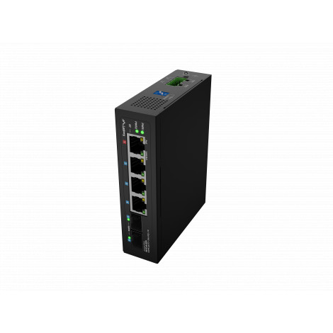 Lanberg Switch Light IndustrialPoE 1xBT 3xAT 2xSFP Din Unmanagment Gigabit Ethernet | ILGE-4P-2S-90 | Unmanaged