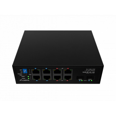 Lanberg Switch PoE 4xBT 4xAT 4xSFP Din Unmanagment Gigabit Ethernet | ILGE-8P-2S-120 | Unmanaged | Din rail