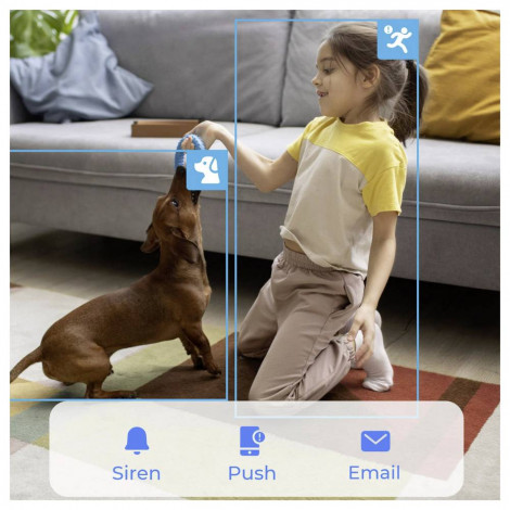 Reolink 4K Dual-Band Wi-Fi 6 Indoor Camera with Auto Tracking | E Series E340 | PTZ | 8 MP | 2.8-8mm/F1.6 | Micro SD, Max. 512GB