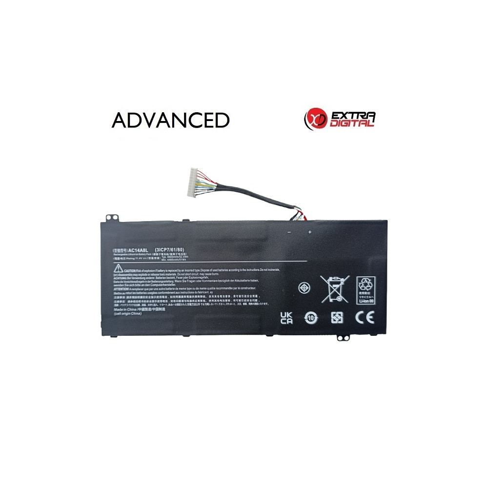 Nešiojamo kompiuterio baterija ACER AC14A8L, 4605mAh, Extra Digital Advanced