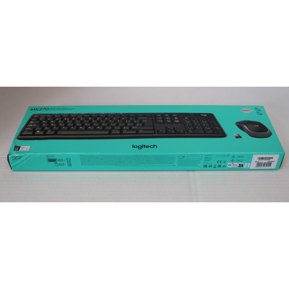 SALE OUT. Logitech MK270 | Keyboard and Mouse Set | Wireless | US | Black | DAMAGED PACKAGING, MINOR SCRATCH ON THE EDGE