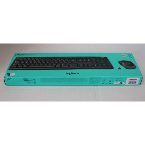 SALE OUT. Logitech MK270 | Keyboard and Mouse Set | Wireless | US | Black | DAMAGED PACKAGING, MINOR SCRATCH ON THE EDGE