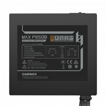 Gamemax PSU | MAX P650B | 650 W | Bronze | Non-Modular