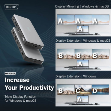 Digitus USB-C Docking Station, 11-port | DA-70917 | HDMI ports quantity 2 | Ethernet LAN