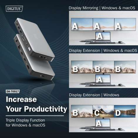 Digitus USB-C Docking Station, 11-port | DA-70917 | HDMI ports quantity 2 | Ethernet LAN