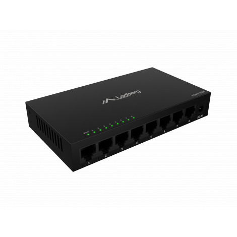 Lanberg Switch 8x1GB/s Unmanagment Gigabit Ethernet Desktop 12V metal case | DSM1-1008