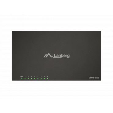 Lanberg Switch 8x1GB/s Unmanagment Gigabit Ethernet Desktop 12V metal case | DSM1-1008