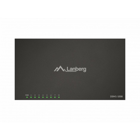 Lanberg Switch 8x1GB/s Unmanagment Gigabit Ethernet Desktop 12V metal case | DSM1-1008