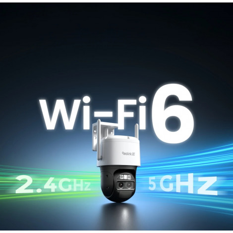 Reolink 4K Dual-Lens Wi-Fi 6 Battery-Powered Security Camera withSolar Panel 2 | Trackmix Series B770 | PTZ | 2.8mm/F1.6 | H.264