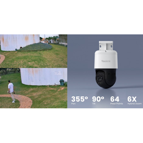 Reolink 4K Dual-Lens PoE Camera with Auto Tracking | TrackMix PoE | PTZ | 8 MP | 2.8mm/F1.6 | IP65 | H.264, H.265 | Micro SD, Ma