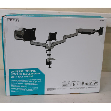 SALE OUT. DIGITUS Triple monitor mount, 3x 27", 3x 6 kg | Digitus Desk Mount | Triple Monitor Gas Spring Mount DA-90363 | Adjust
